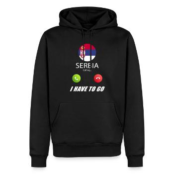 La Serbie appelle les drapeaux lusiger slogan - Sweat à capuche Premium bio Homme - noir - Devant - Nico (187cm)