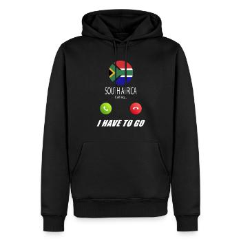 Südafrika ruft an Lusiger Flaggen Spruch - Männer Premium Bio Hoodie - Schwarz - Vorne - Nico (187cm)