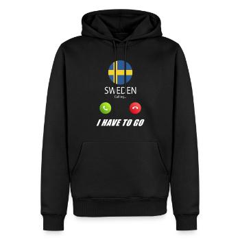 La Suède appelle les drapeaux lusiger - Sweat à capuche Premium bio Homme - noir - Devant - Nico (187cm)