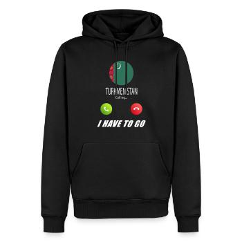 Turkmenistan ruft an Lusiger Flaggen Spruch - Männer Premium Bio Hoodie - Schwarz - Vorne - Nico (187cm)