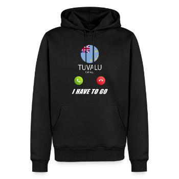 Tuvalu ruft an Lusiger Flaggen Spruch - Männer Premium Bio Hoodie - Schwarz - Vorne - Nico (187cm)