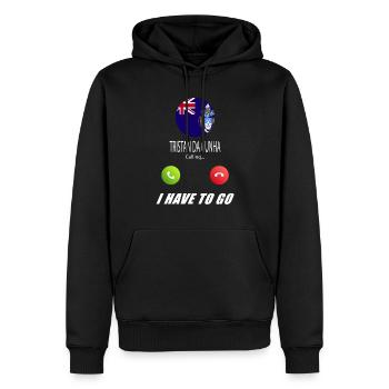 Tristan da Cunha ruft an Lusiger Flaggen Spruch - Männer Premium Bio Hoodie - Schwarz - Vorne - Nico (187cm)