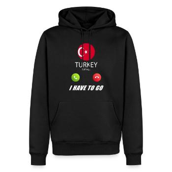 La Turquie appelle les drapeaux lusiger slogan - Sweat à capuche Premium bio Homme - noir - Devant - Nico (187cm)