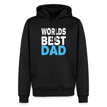Worlds Best Dad - Männer Premium Bio Hoodie - Schwarz - Vorne - Nico (187cm)