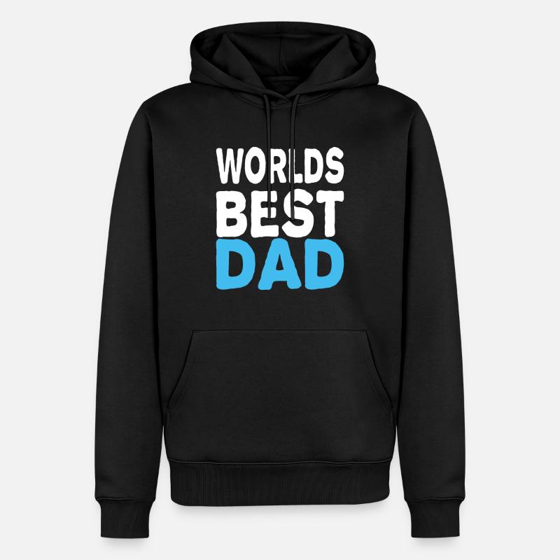 Worlds Best Dad - Männer Premium Bio Hoodie - Schwarz