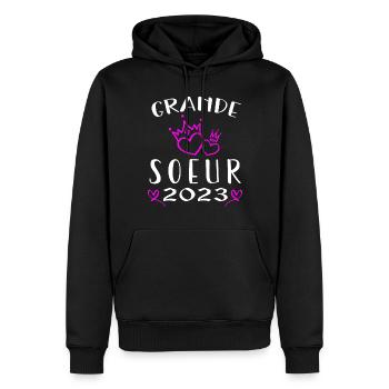 Grande Sœur 2023 - Sweat à capuche Premium bio Homme - noir - Devant - Nico (187cm)