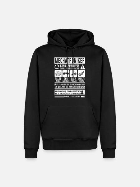 Mechatroniker Spruch lustig - Männer Premium Bio Hoodie - Schwarz