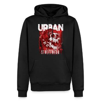 Skull Urban Streetwear - Men’s Premium Organic Hoodie - black - Front - Nico (187cm)