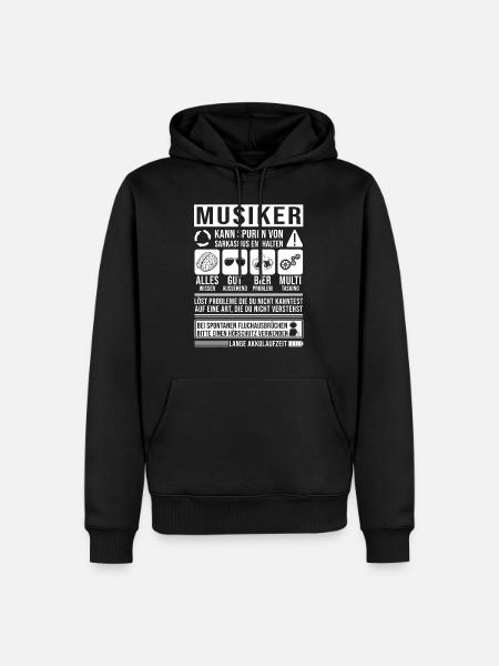 Musiker Spruch lustig - Männer Premium Bio Hoodie - Schwarz