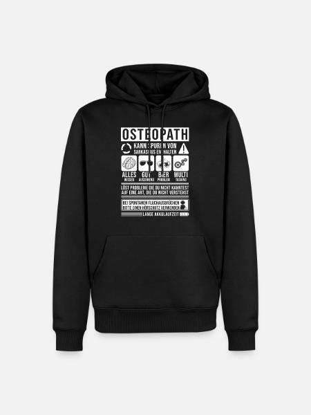 Osteopath Spruch lustig - Männer Premium Bio Hoodie - Schwarz