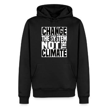 Changer le système et non le climat - Klimawandel - Sweat à capuche Premium bio Homme - noir - Devant - Nico (187cm)