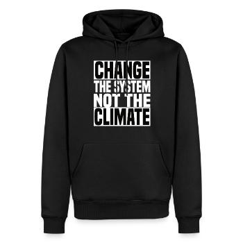 Changer le système et non le climat - Klimawandel - Sweat à capuche Premium bio Homme - noir - Devant - Nico (187cm)