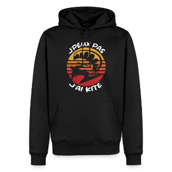 Je Peux Pas J'ai Kite Cadeau Humour - Sweat à capuche Premium bio Homme - noir - Devant - Nico (187cm)