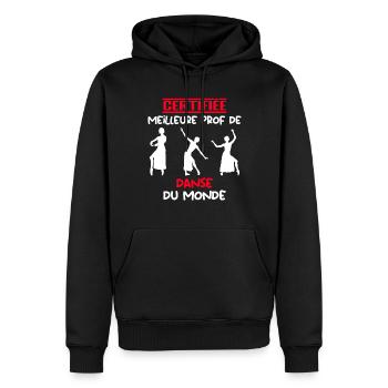 ZERTIFIZIERTER BESTER LEHRER - Männer Premium Bio Hoodie - Schwarz - Vorne - Nico (187cm)