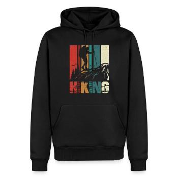 Randonnée Vintage - Sweat à capuche Premium bio Homme - noir - Devant - Nico (187cm)