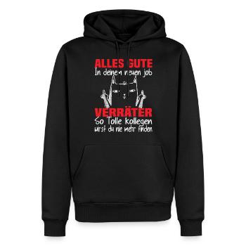 Jobwechsel Alles Gute In Deinem Neuen Job Verräter - Männer Premium Bio Hoodie - Schwarz - Vorne - Nico (187cm)
