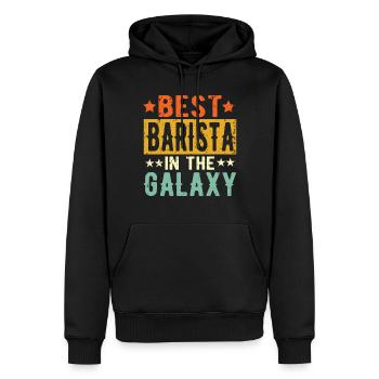 Meilleur barista jamais Barista Cadeau - Sweat à capuche Premium bio Homme - noir - Devant - Nico (187cm)