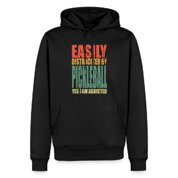Pickleball Spruch lustig - Männer Premium Bio Hoodie - Schwarz - Vorne - Nico (187cm)