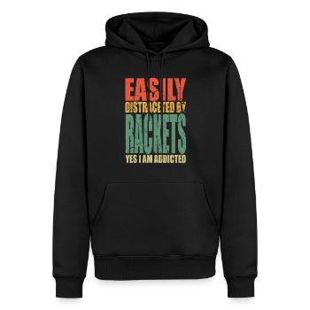 Rackets Spruch lustig - Männer Premium Bio Hoodie - Schwarz - Vorne - Nico (187cm)