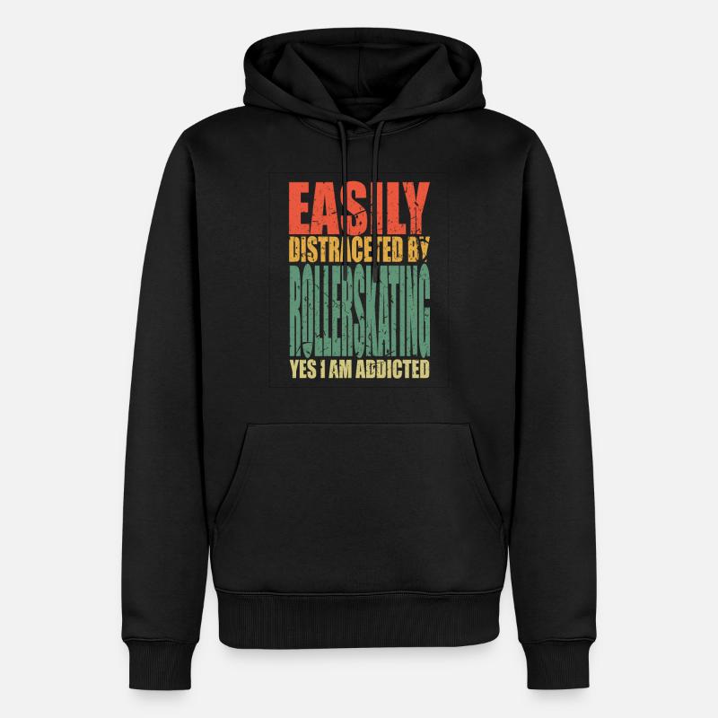 Rollerskating Spruch lustig - Männer Premium Bio Hoodie - Schwarz