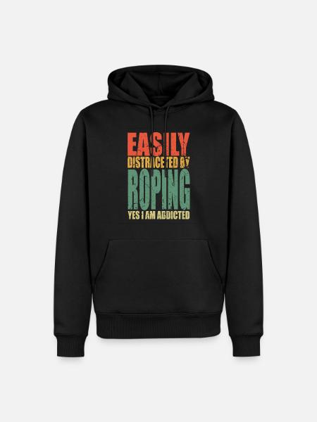 Roping saying funny - Men’s Premium Organic Hoodie - black