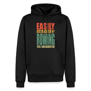 Rudern Spruch lustig - Männer Premium Bio Hoodie - Schwarz - Vorne - Nico (187cm)
