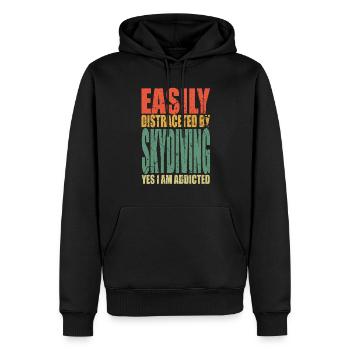 Parachutisme en disant drôle - Sweat à capuche Premium bio Homme - noir - Devant - Nico (187cm)