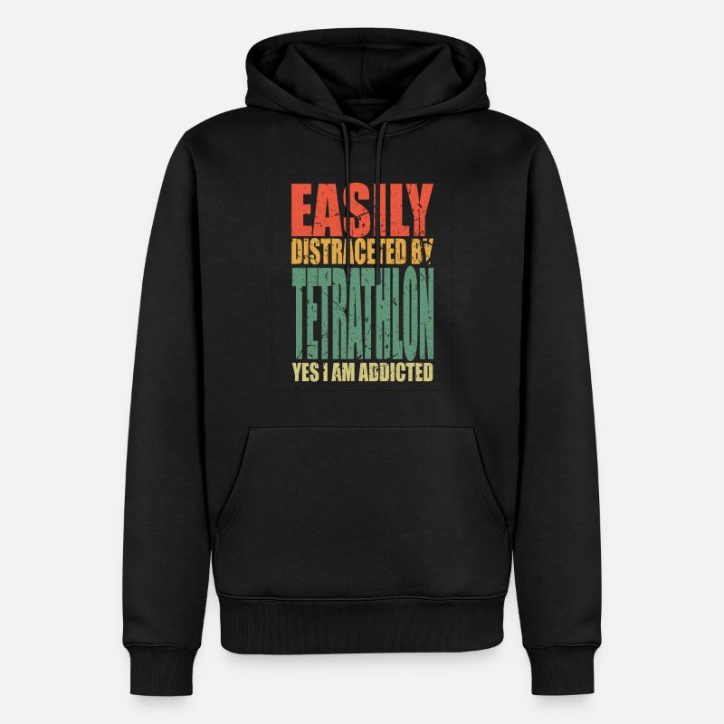 Tetrathlon dit drôle - Sweat à capuche Premium bio Homme - noir