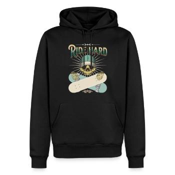 Ride hard - Men’s Premium Organic Hoodie - black - Front - Nico (187cm)