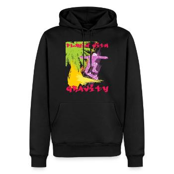 Skater is Playin' with GRAVITY - Männer Premium Bio Hoodie - Schwarz - Vorne - Nico (187cm)