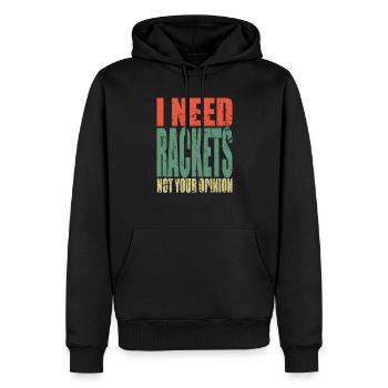 Rackets Spruch lustig - Männer Premium Bio Hoodie - Schwarz - Vorne - Nico (187cm)