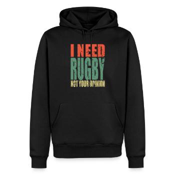 Rugby Spruch lustig - Männer Premium Bio Hoodie - Schwarz - Vorne - Nico (187cm)