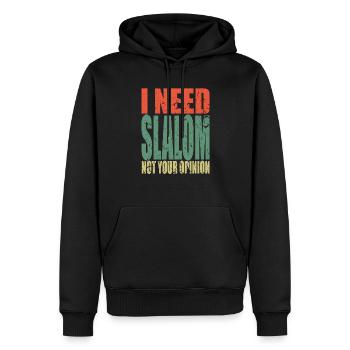 Slalom Spruch lustig - Männer Premium Bio Hoodie - Schwarz - Vorne - Nico (187cm)