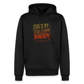 Hagen Deutschland Stadt Skyline Heimat Schrift - Männer Premium Bio Hoodie - Schwarz - Vorne - Nico (187cm)