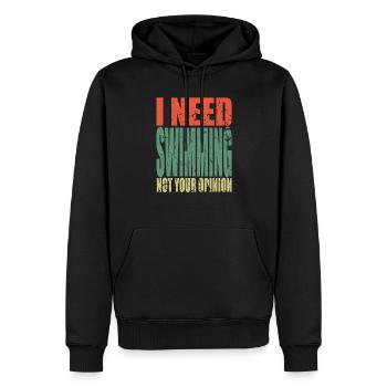 Nager en disant drôle - Sweat à capuche Premium bio Homme - noir - Devant - Nico (187cm)