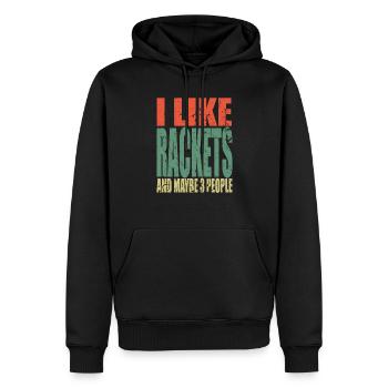 Rackets Spruch lustig - Männer Premium Bio Hoodie - Schwarz - Vorne - Nico (187cm)