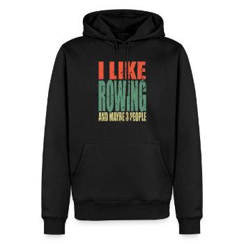 Rudern Spruch lustig - Männer Premium Bio Hoodie - Schwarz - Vorne - Nico (187cm)