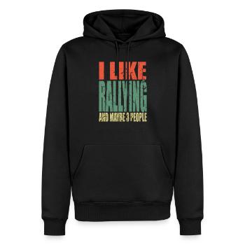 Rallye Spruch lustig - Männer Premium Bio Hoodie - Schwarz - Vorne - Nico (187cm)