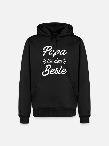 Papa Ist Der Beste - Männer Premium Bio Hoodie - Schwarz
