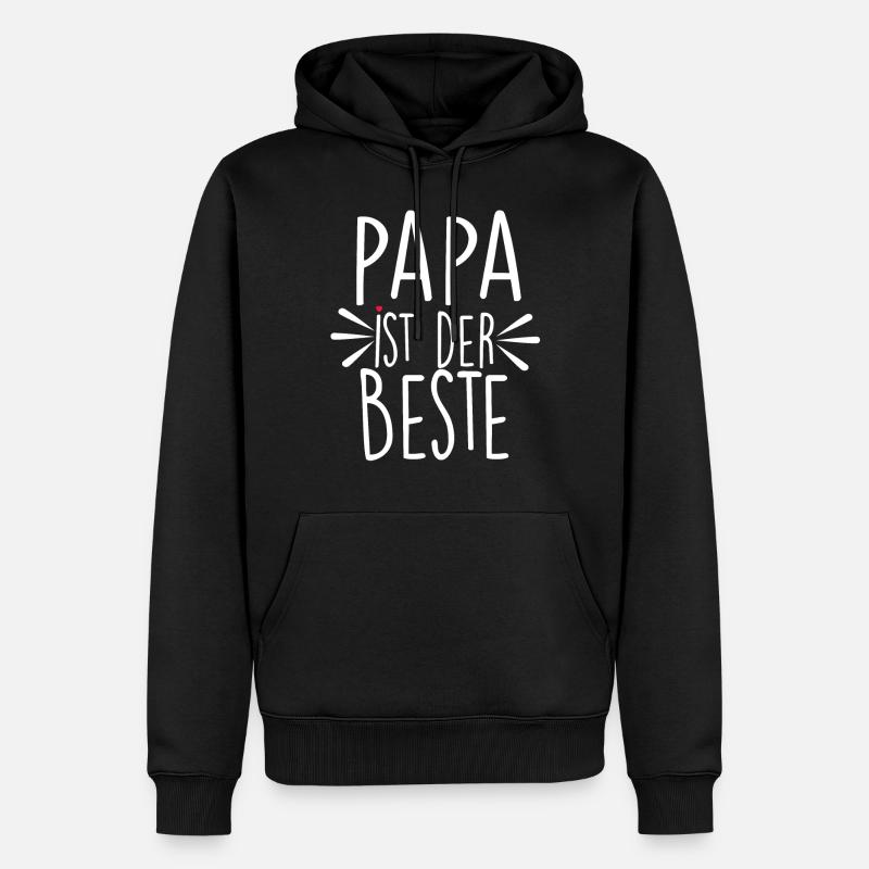 Papa Ist Der Beste - Männer Premium Bio Hoodie - Schwarz