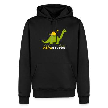 Papasaurus Funny Father Cool Father's Day Gift - Men’s Premium Organic Hoodie - black - Front - Nico (187cm)