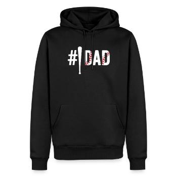 World's Number 1 Baseball Dad Ever - Men’s Premium Organic Hoodie - black - Front - Nico (187cm)