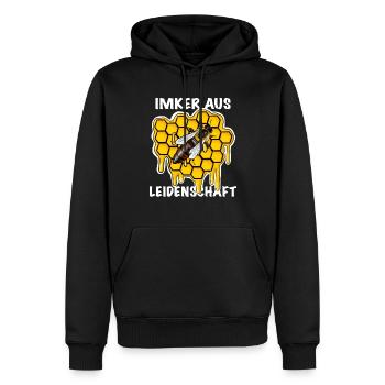 Imker aus Leidenschaft Imkerei Honig Herstellung - Männer Premium Bio Hoodie - Schwarz - Vorne - Nico (187cm)