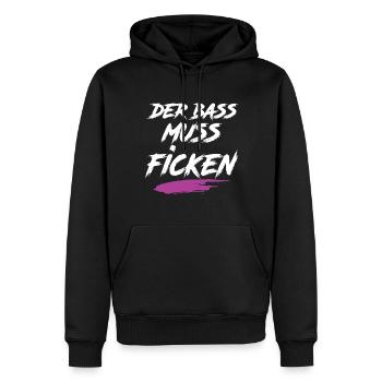 Der Bass Muss F***** Festival - Männer Premium Bio Hoodie - Schwarz - Vorne - Nico (187cm)