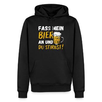 Fass mein Bier an und du stirbst! Lustige Layla - Männer Premium Bio Hoodie - Schwarz - Vorne - Nico (187cm)