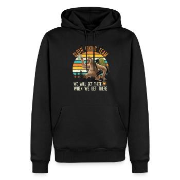 Wander - Men’s Premium Organic Hoodie - black - Front - Nico (187cm)