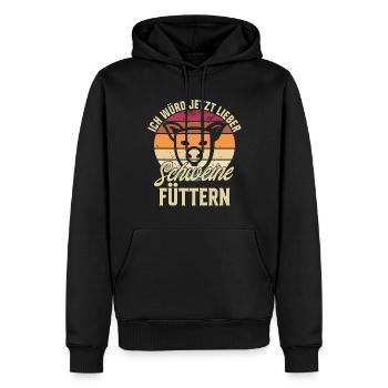 Ich Würd Jetzt Lieber Schweine Füttern - Schweine - Männer Premium Bio Hoodie - Schwarz - Vorne - Nico (187cm)