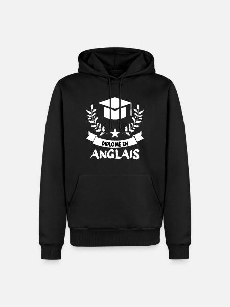 diplômé en anglais. - Sweat à capuche Premium bio Homme - noir