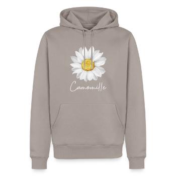 Camomille - Sweat à capuche Premium bio Homme - taupe - Devant - Nico (187cm)
