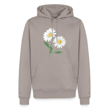 Camomille - Sweat à capuche Premium bio Homme - taupe - Devant - Nico (187cm)